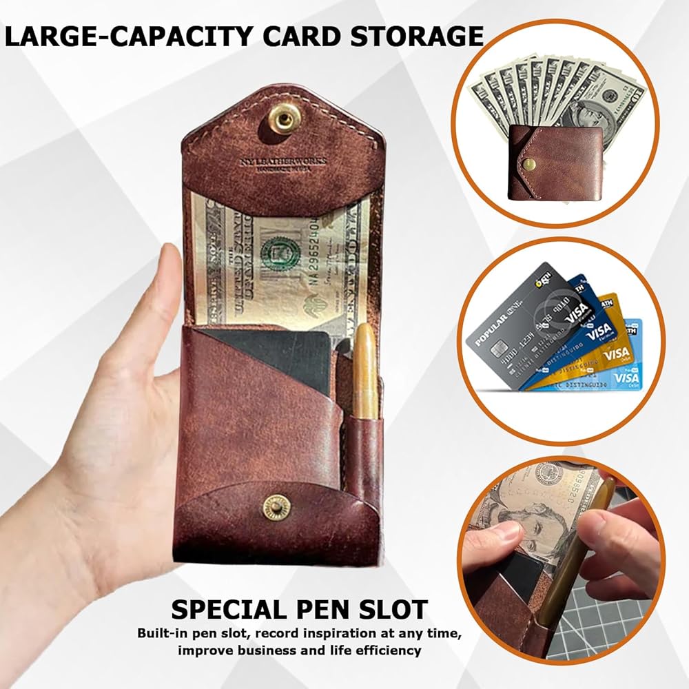 Amazon.com: Multifunctional Compact Wallet, Handmade Leather